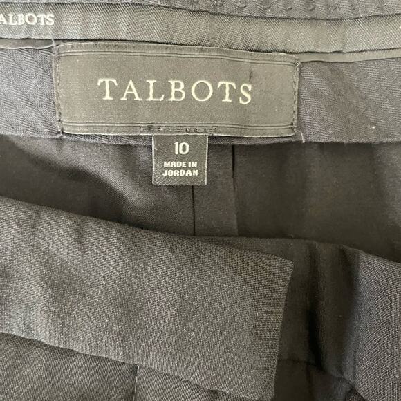 Talbots Women Pants 10 Black Straight Leg Lined Wool‎ Blend Capsule Workwear - Picture 2 of 8